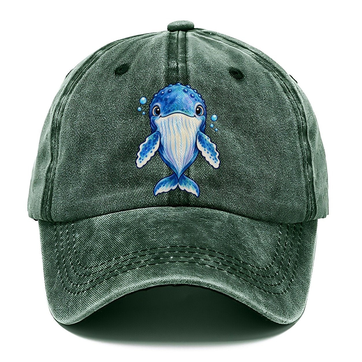 Humpback Whale Front Float Sea Sprite Classic Cap – Forest Mist