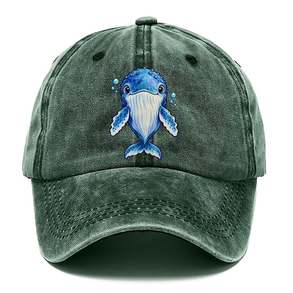 Humpback Whale Front Float Sea Sprite Classic Cap – Forest Mist