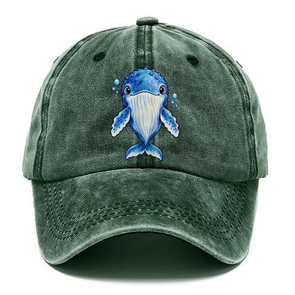 Humpback Whale Front Float Sea Sprite Classic Cap – Forest Mist