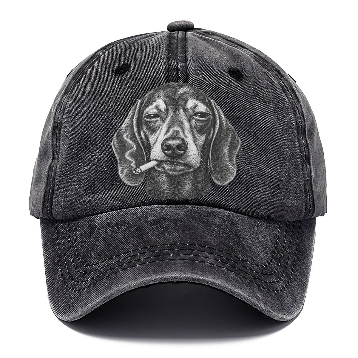 Dachshund A Lit Cigarette Smoking Dogs Smoking Dogs Portraits Classic Cap – Graphite