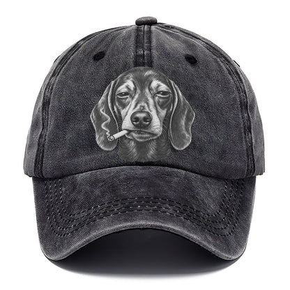 Dachshund A Lit Cigarette Smoking Dogs Smoking Dogs Portraits Classic Cap – Graphite
