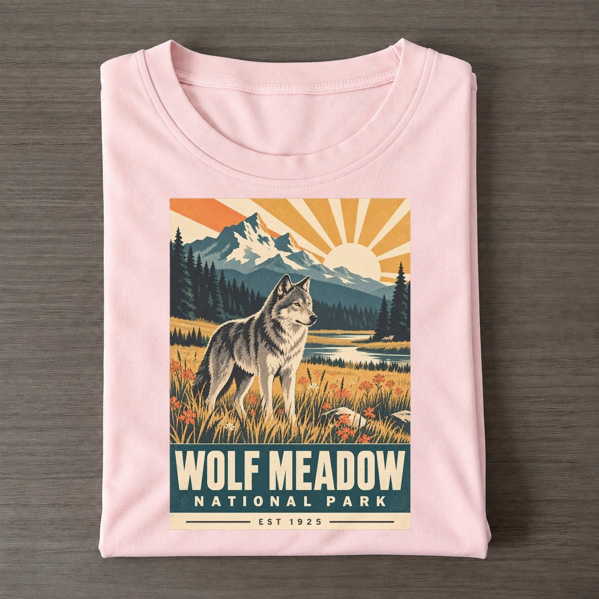 Wolf Meadow Nowhere National Parks Classic T-shirt – Pink