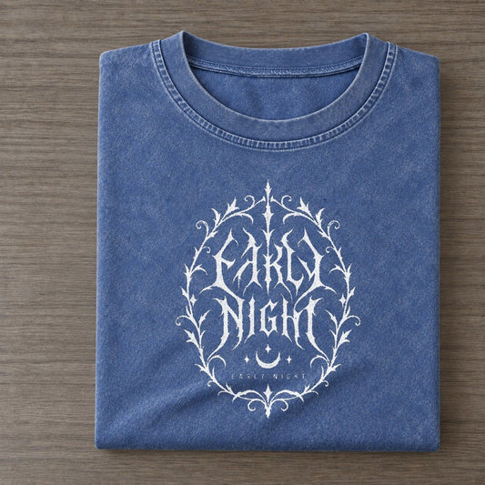 Early Night Unreadable Feelings Vintage T-shirt – Washed Blue