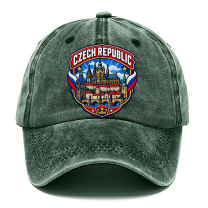 Czech Republic Retro Badge Country Logos Classic Cap – Forest Mist