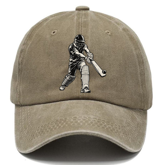 Cricket Batter Cover Drive Global Sports Ink Figures Classic Cap – Warm Sand