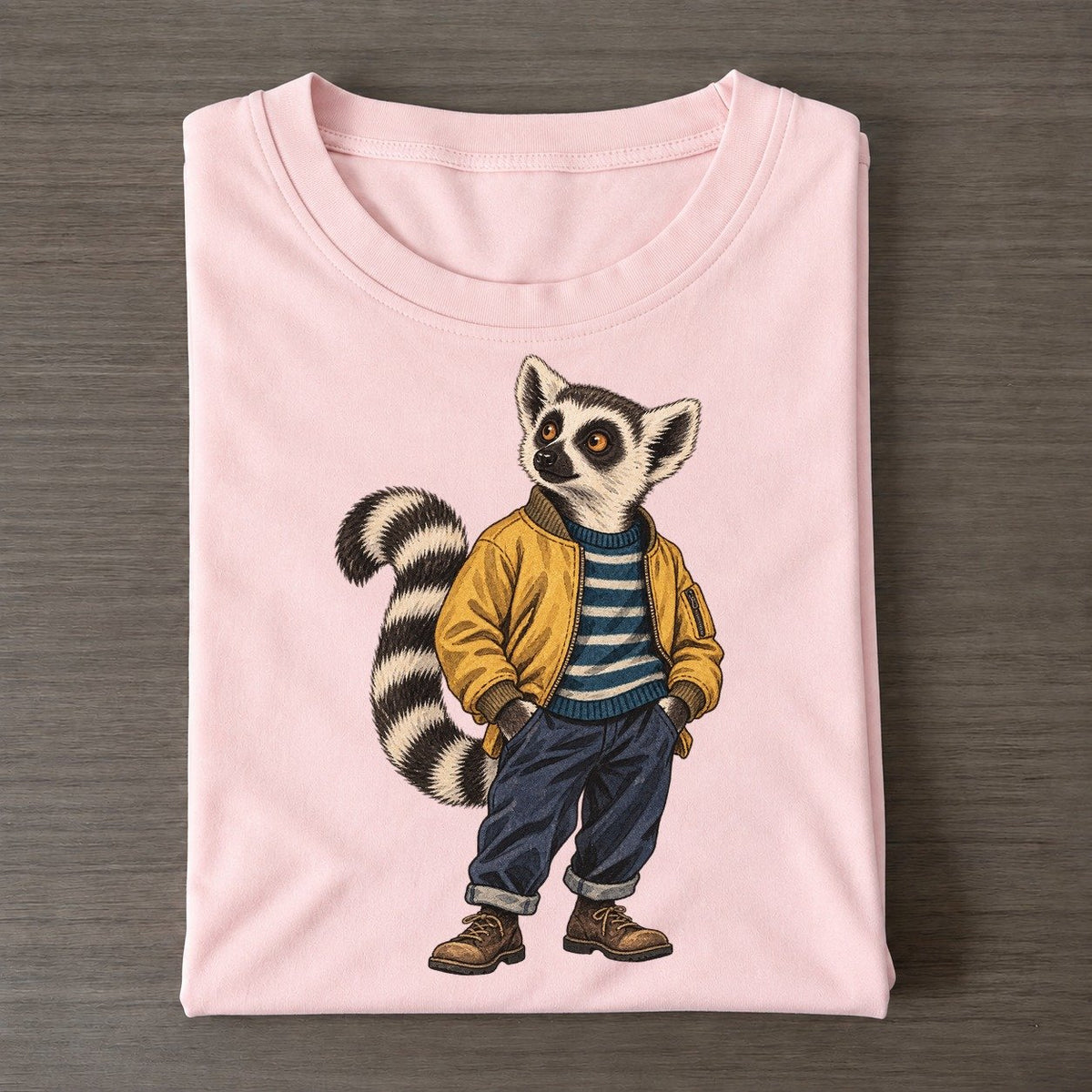 Ring Tailed Lemur Wardrobe Portrait Wild Wardrobe Portraits Classic T-shirt – Pink