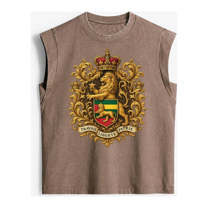 West Highland White Terrier Alert Stan Vintage Washed Tank – Brown
