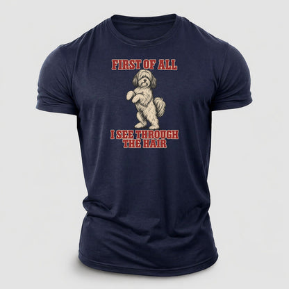 Tibetan Terrier Dog Declarations Cotton T-Shirt – Navy