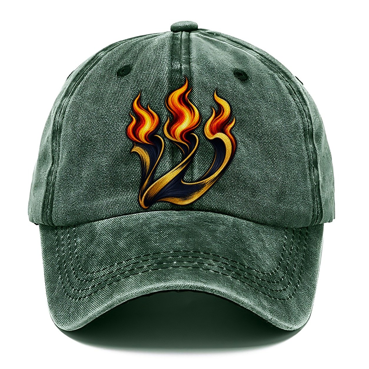 Shin Letter Flame Judaism Heritage Classic Cap – Forest Mist