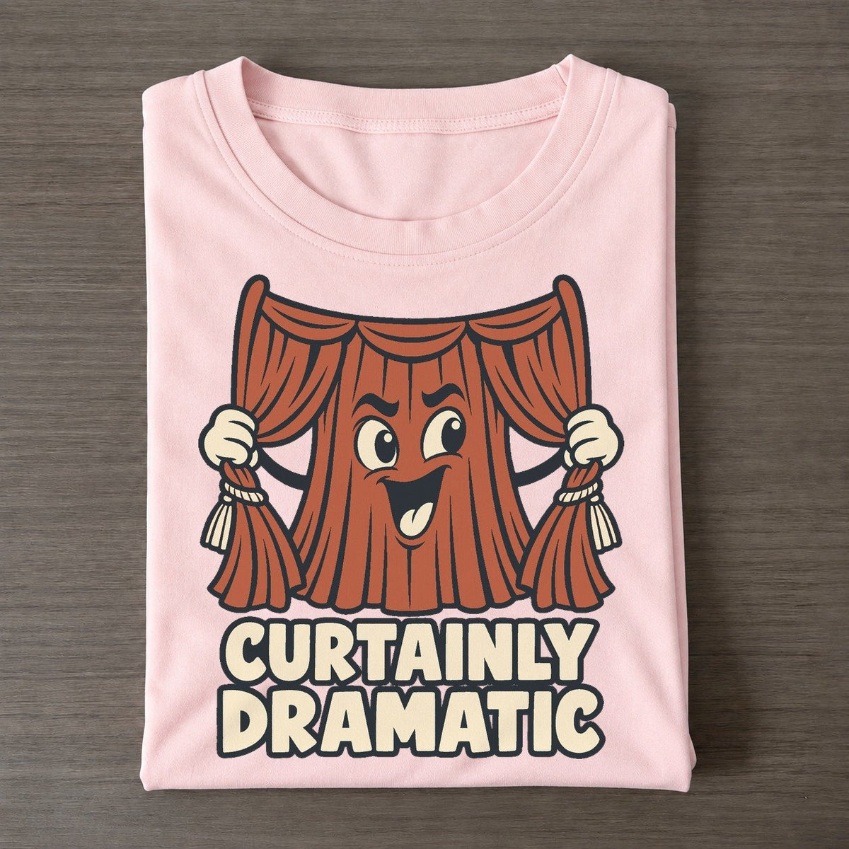 Curtainly Dramatic Familiar Punchlines Classic T-shirt – Pink