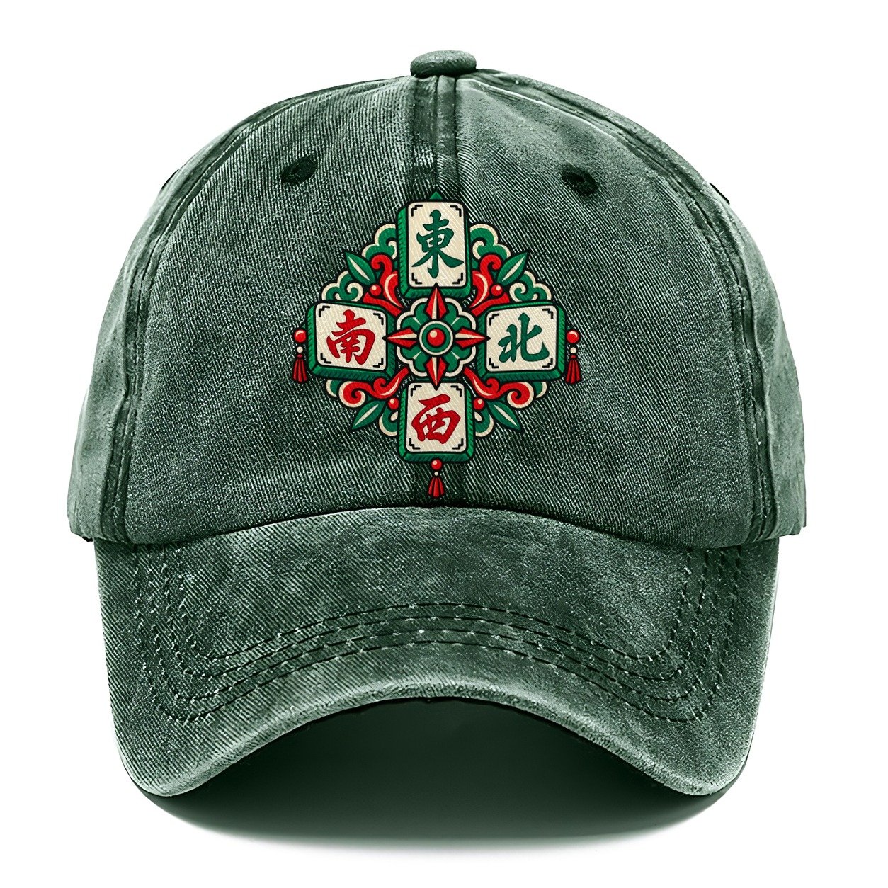 Four Winds Mahjong Game Night Classic Cap – Forest Mist