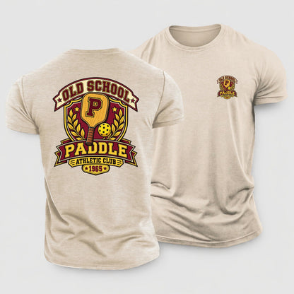 Old School Paddle Athletic Club Pickleball Life Cotton T-Shirt – Sand