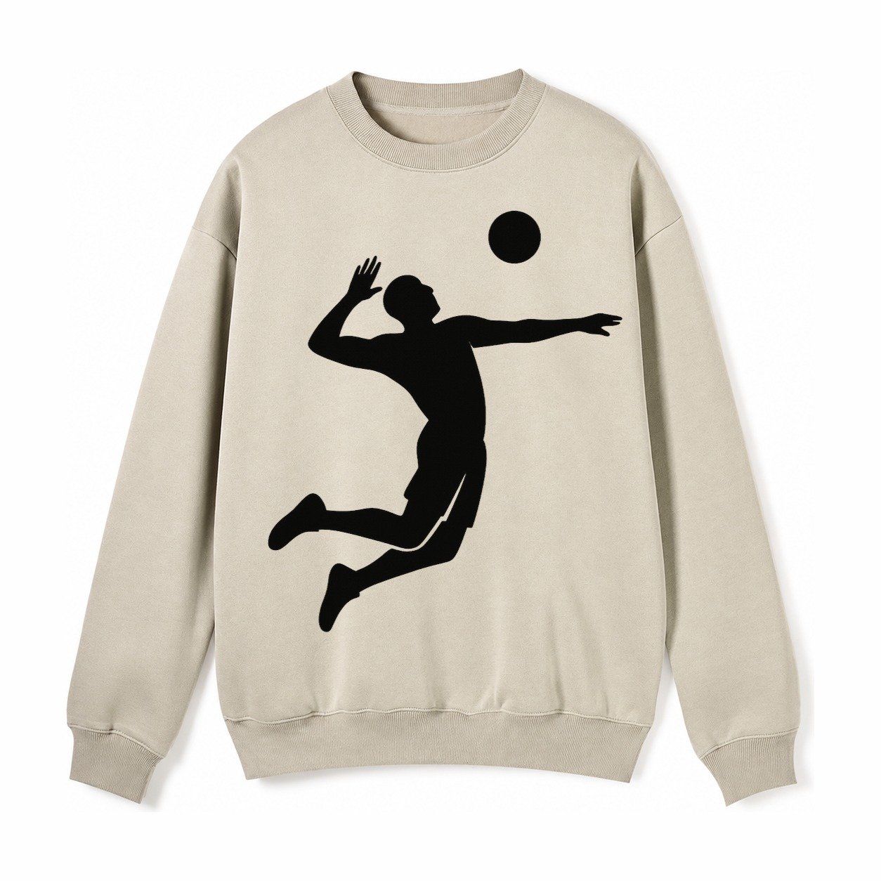 Volleyball Spike Fleece Sweatshirt – Light Khaki