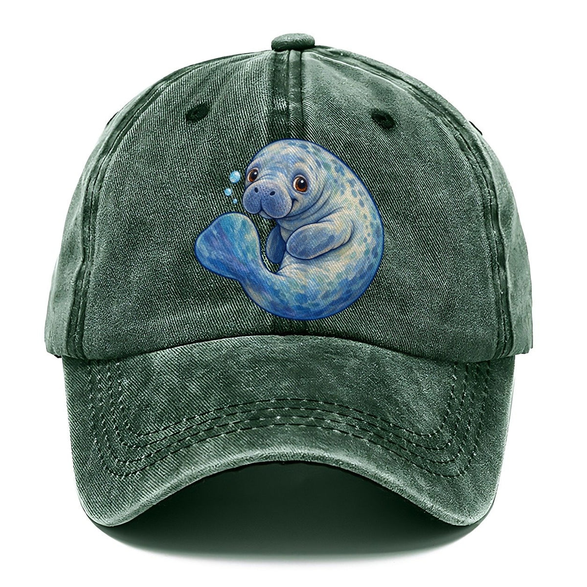 Manatee Curled Drift Sea Sprite Classic Cap – Forest Mist