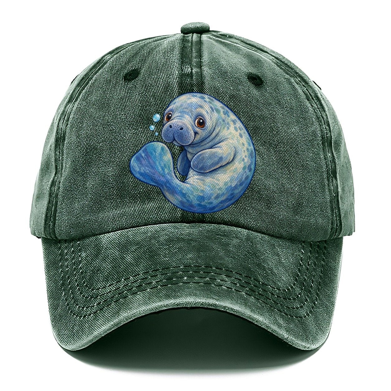 Manatee Curled Drift Sea Sprite Classic Cap – Forest Mist