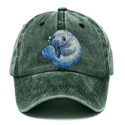 Manatee Curled Drift Sea Sprite Classic Cap – Forest Mist