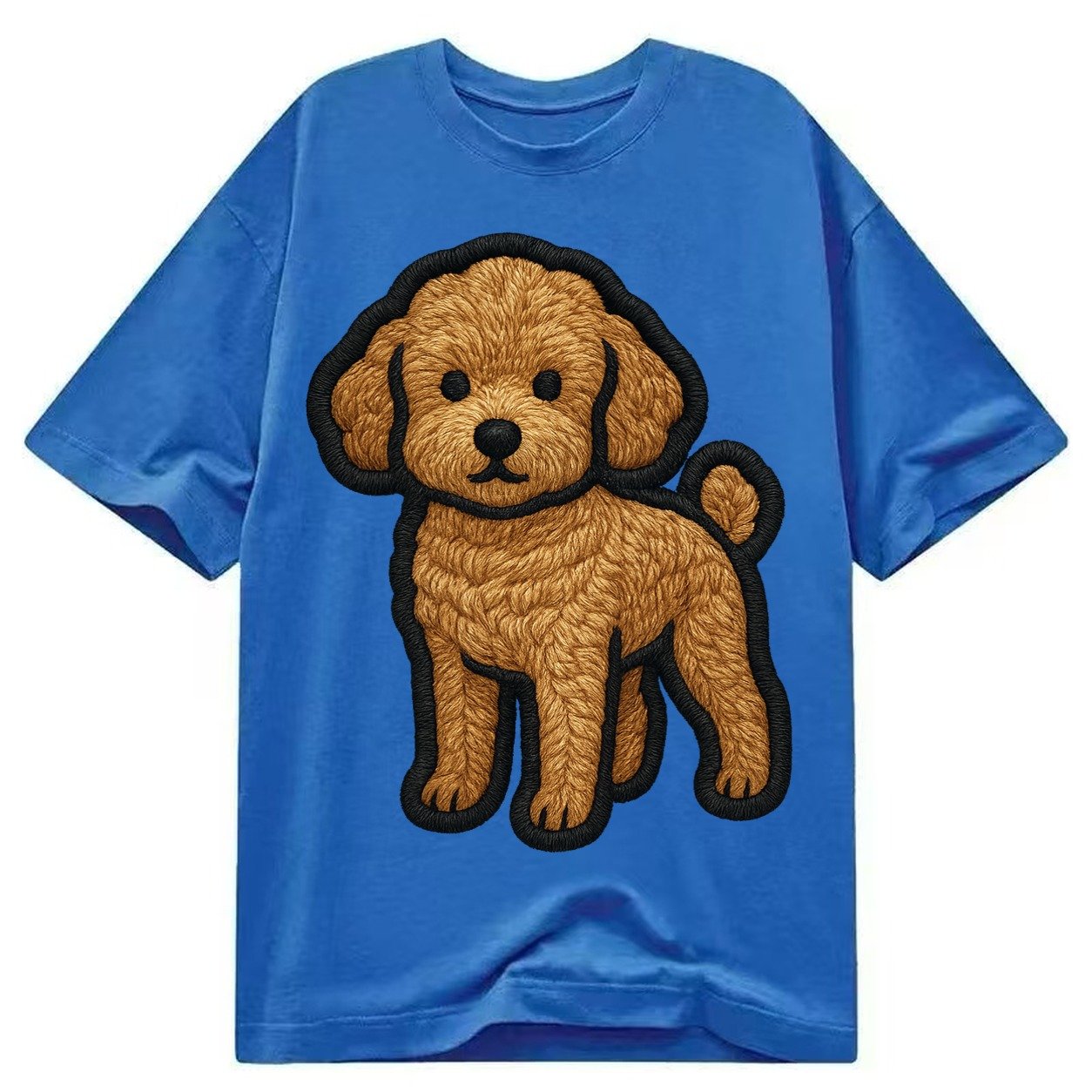 Toy Poodle Trendy Miniature Design With Thick Black Outline Classic T-shirt – Blue