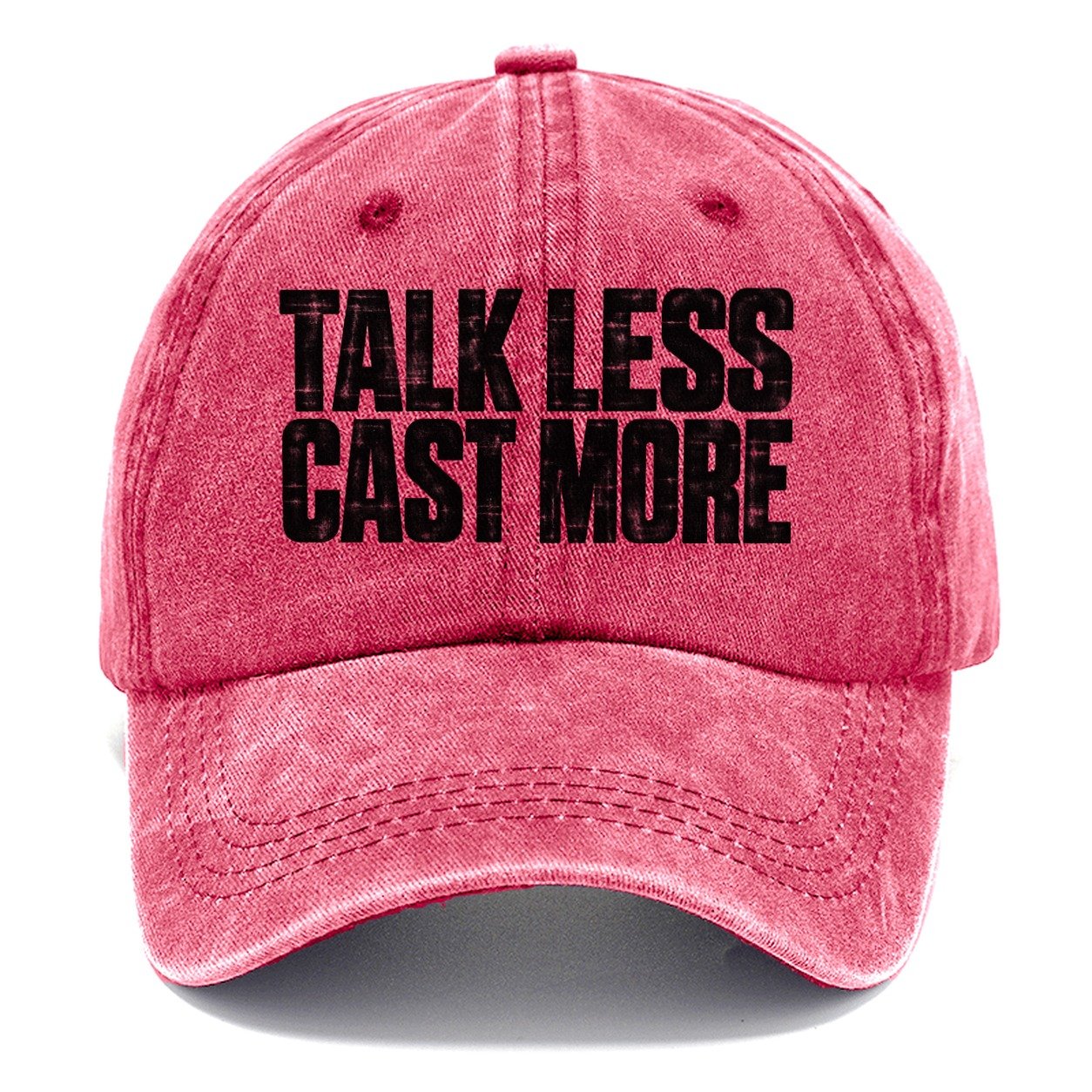 Talk Less Cast More Fishing Club Classic Cap – Pomegranate Blush