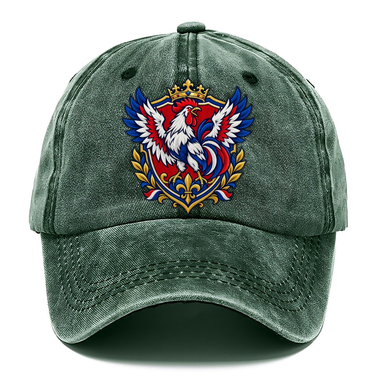 France Heraldic Crest Country Logos Classic Cap – Forest Mist