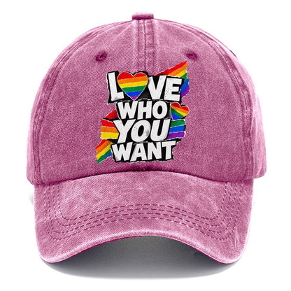Love Who You Want Rainbow Heart Classic Cap – Dusty Rose