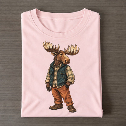 Moose Wardrobe Portrait Wild Wardrobe Portraits Classic T-shirt – Pink