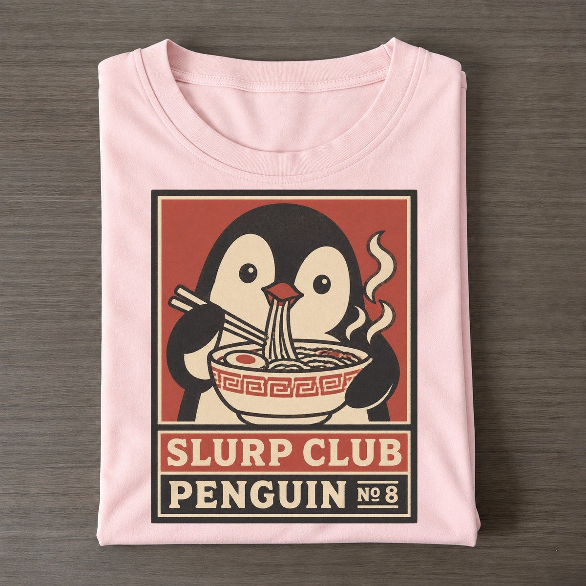 Penguin Ramen Slurp Club Classic T-shirt – Pink