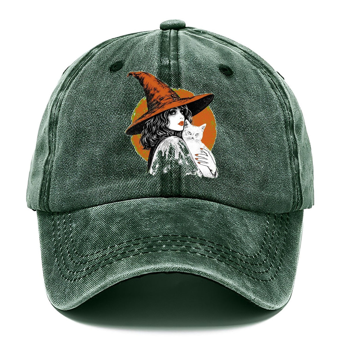 Witch Cat Transparent Classic Cap – Forest Mist