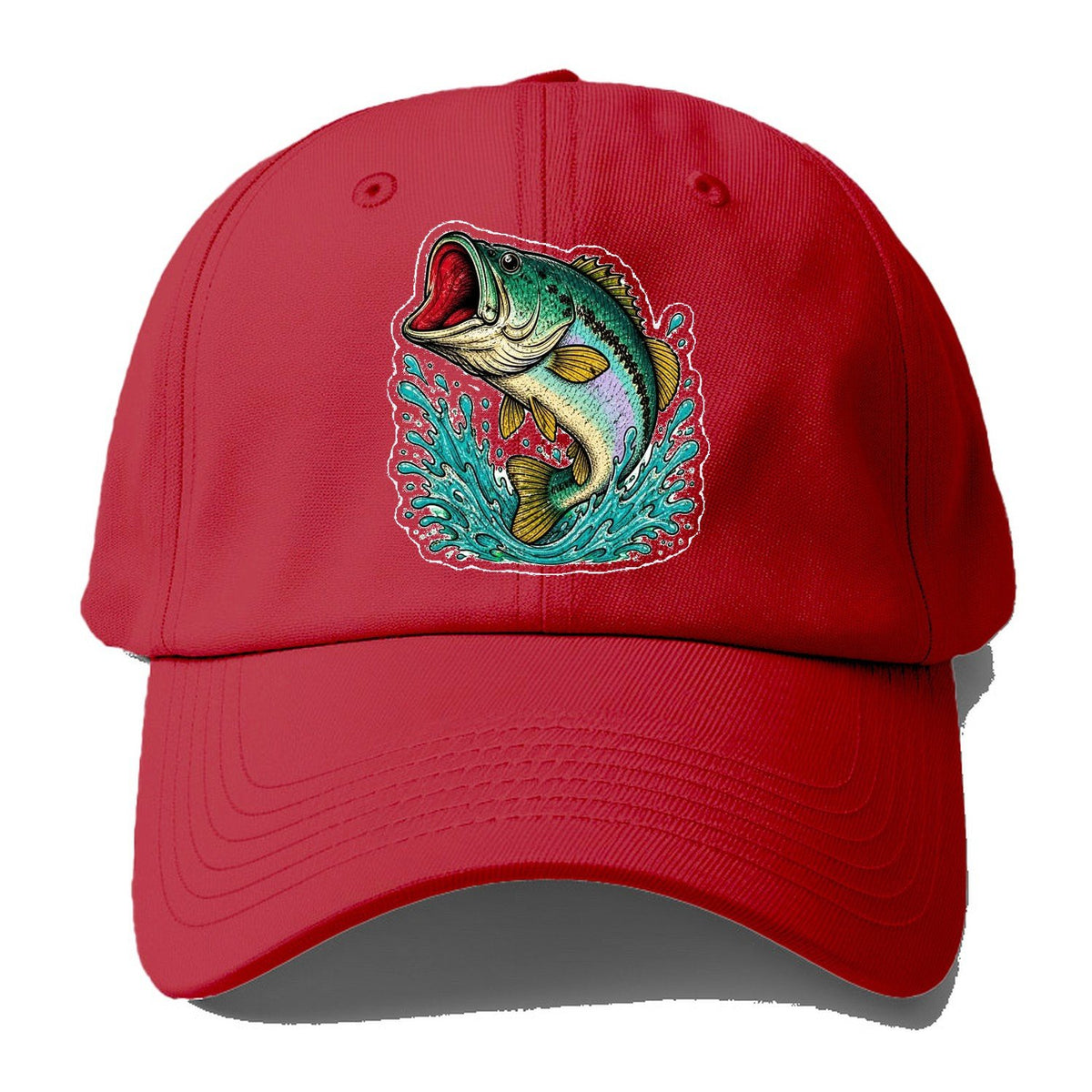 Fish Splash Baseball Cap – Red