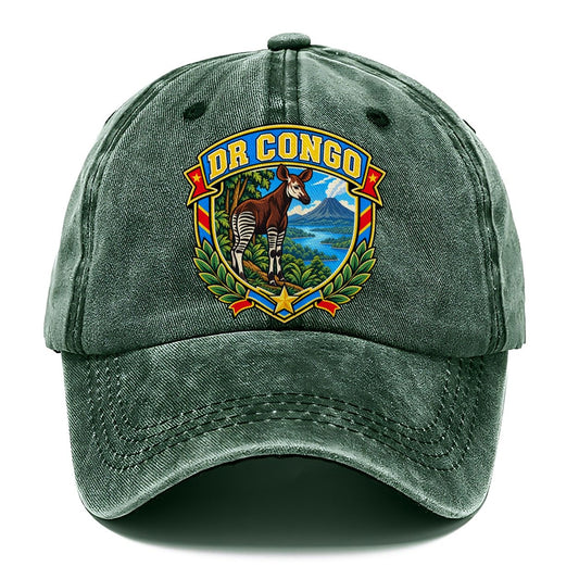 Dr Congo Retro Badge Country Logos Classic Cap – Forest Mist