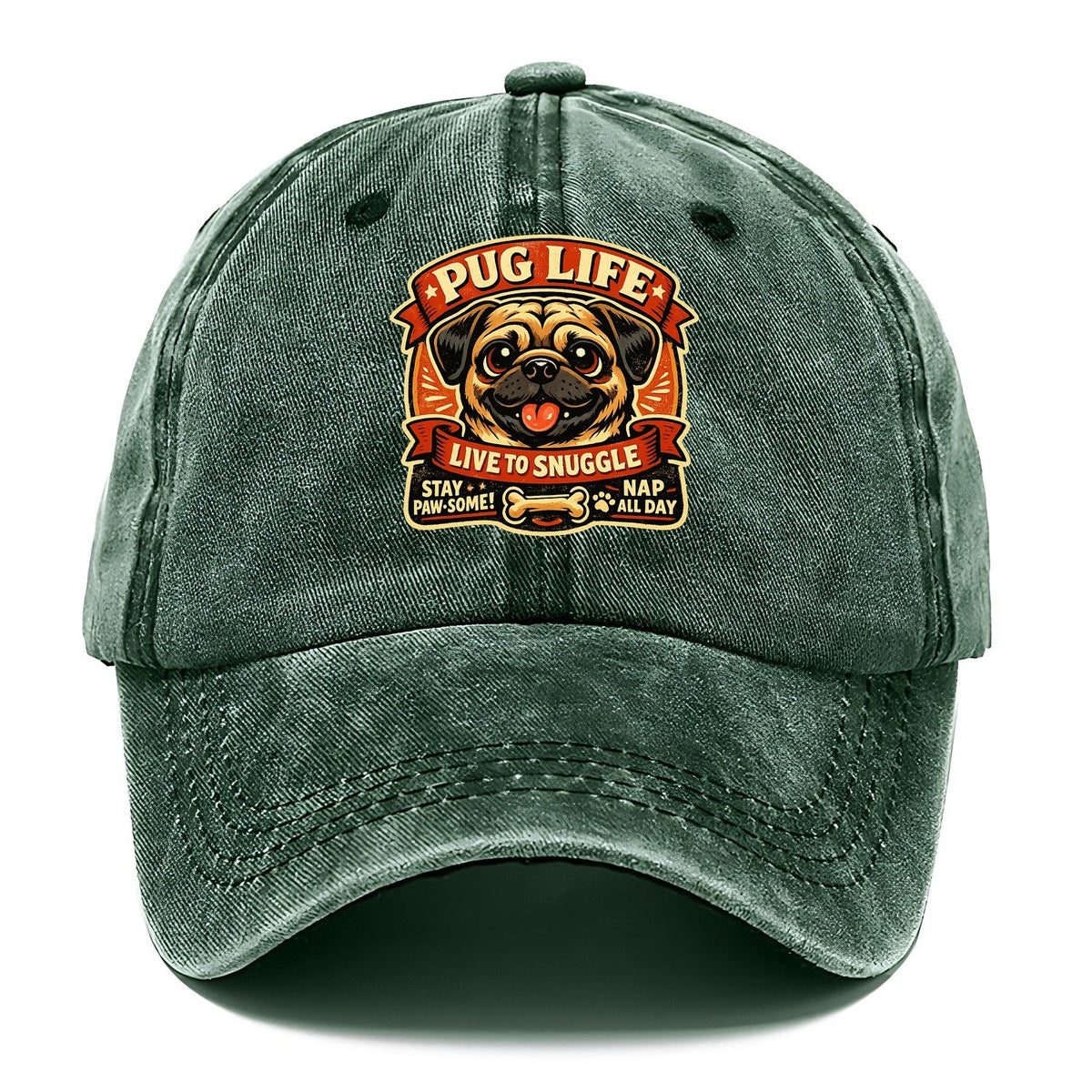 Vintage Pug Classic Cap – Forest Mist