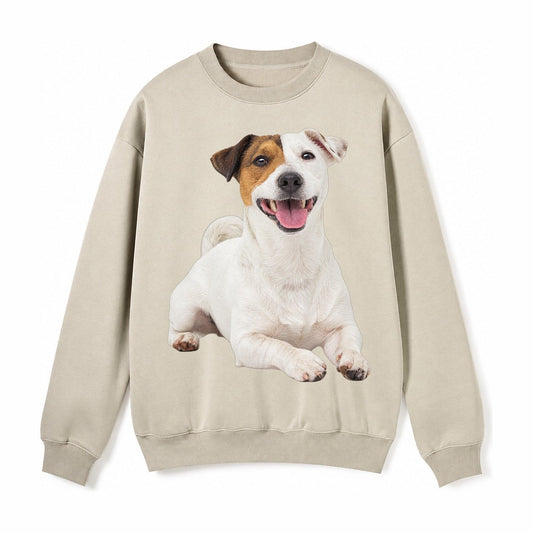 Jack Russell Terrier Dog Fleece Sweatshirt – Light Khaki
