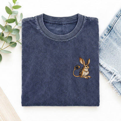 Jerboa Tail Loop Left Chest Thread Signatures II Left Chest Vintage T-shirt – Blue