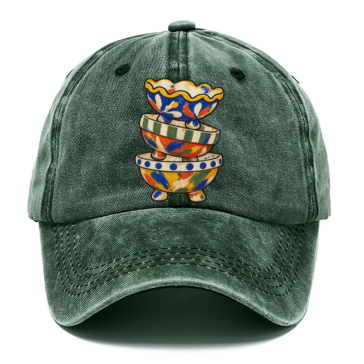 Footed Bowl Stack Clay Color Makers Classic Cap – Forest Mist