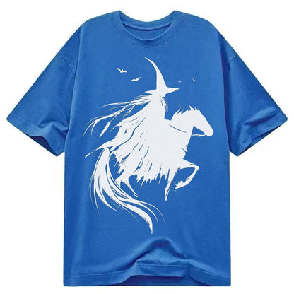 Witch On Horse Classic T-shirt – Blue