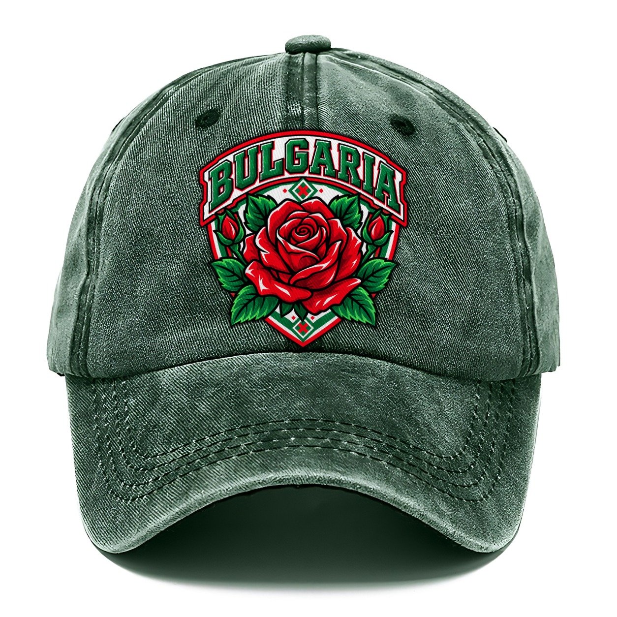 Bulgaria Retro Badge Country Logos Classic Cap – Forest Mist