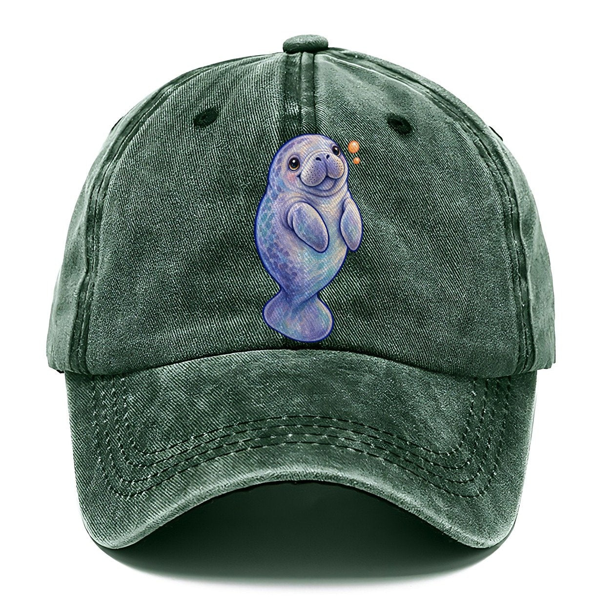 Manatee Upward Float Sea Sprite Classic Cap – Forest Mist