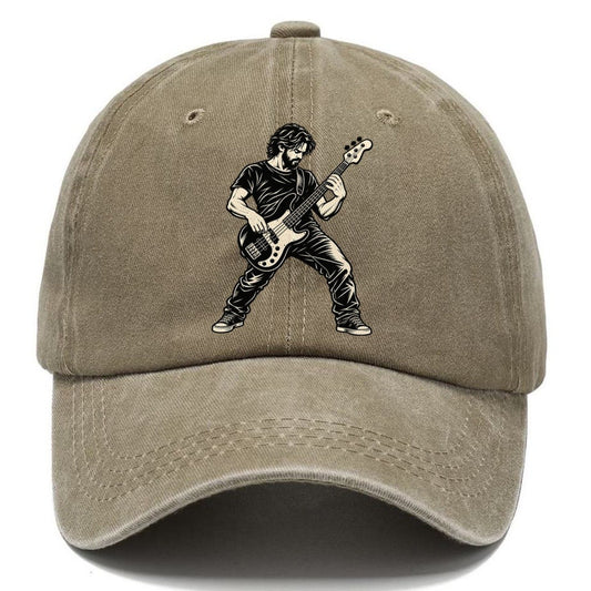 Bass Guitar Sliding Run Global Music Ink Figures Classic Cap – Warm Sand