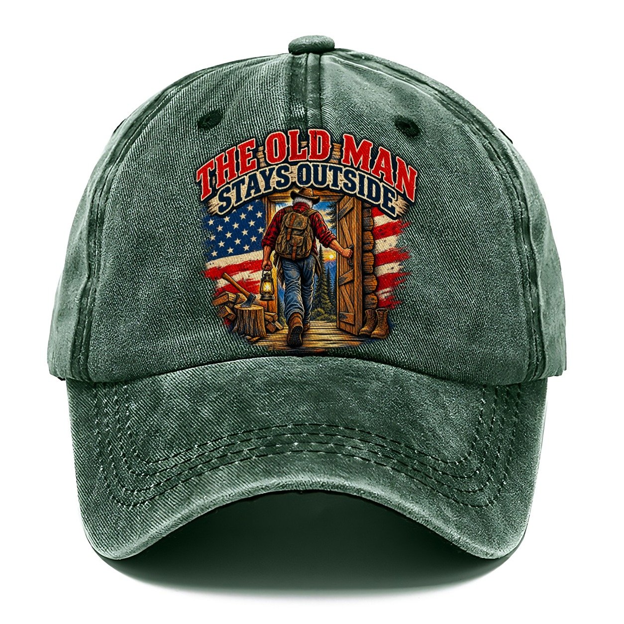 The Old Man Stays Outside Old Man Strong Classic Cap – Forest Mist