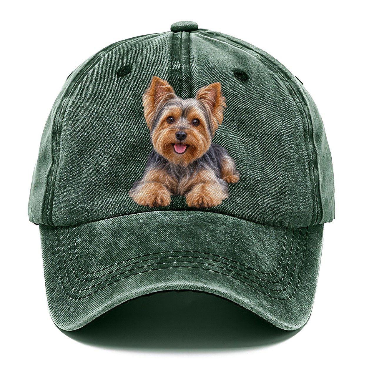 Yorkshire Terrier Lying Down Top Breeds Classic Cap – Forest Mist