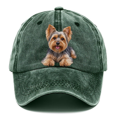Yorkshire Terrier Lying Down Top Breeds Classic Cap – Forest Mist