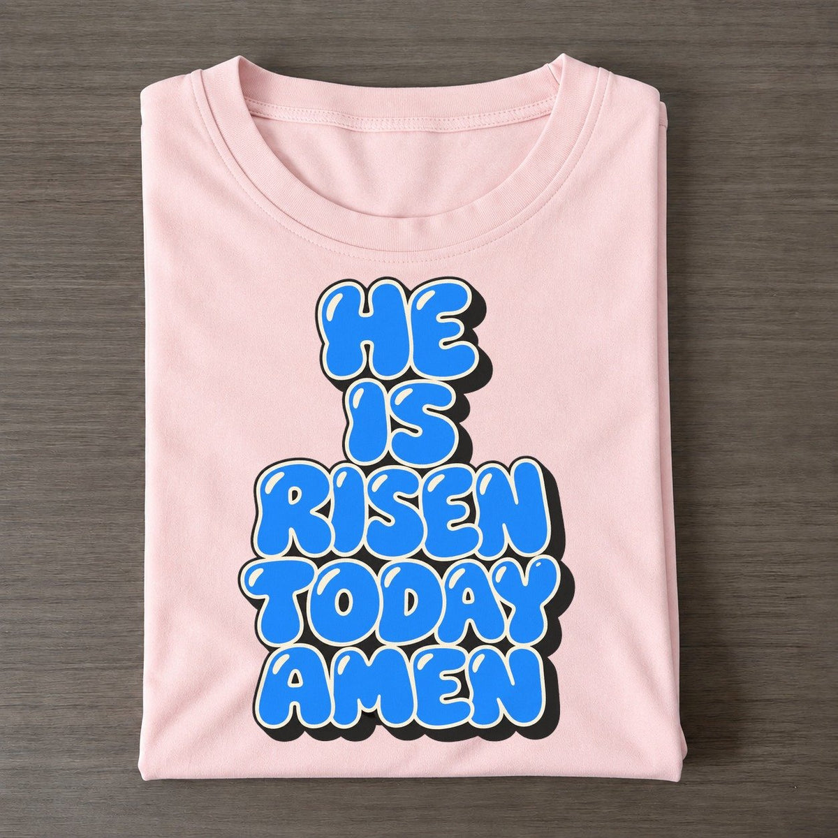 He Is Risen Today Amen Sunday Puff Classic T-shirt – Pink