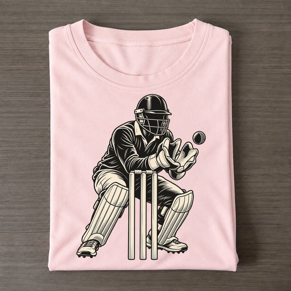 Cricket Wicketkeeper Catch Global Sports Ink Figures Classic T-shirt – Pink