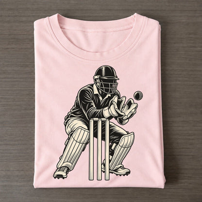 Cricket Wicketkeeper Catch Global Sports Ink Figures Classic T-shirt – Pink