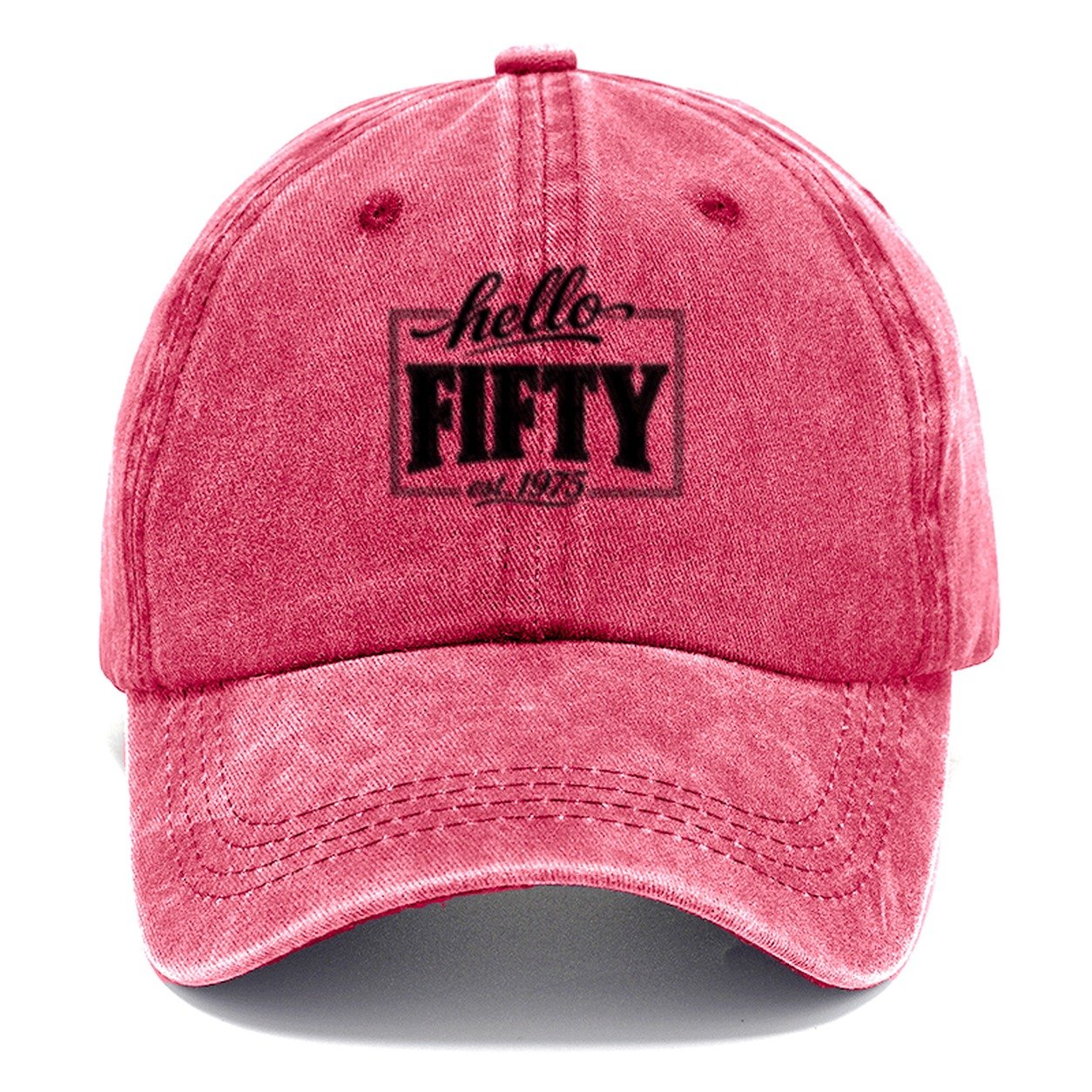 Hello Fifty Est 1975 Classic Cap – Pomegranate Blush