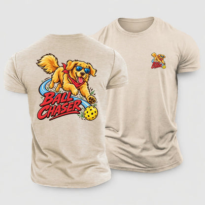 Ball Chaser Pickleball Life Cotton T-Shirt – Sand