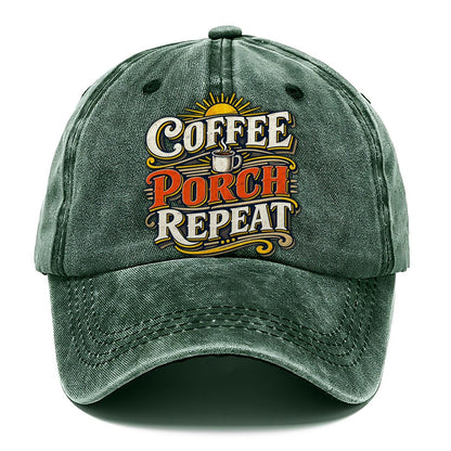 Coffee Porch Repeat Retired Living Classic Cap – Forest Mist