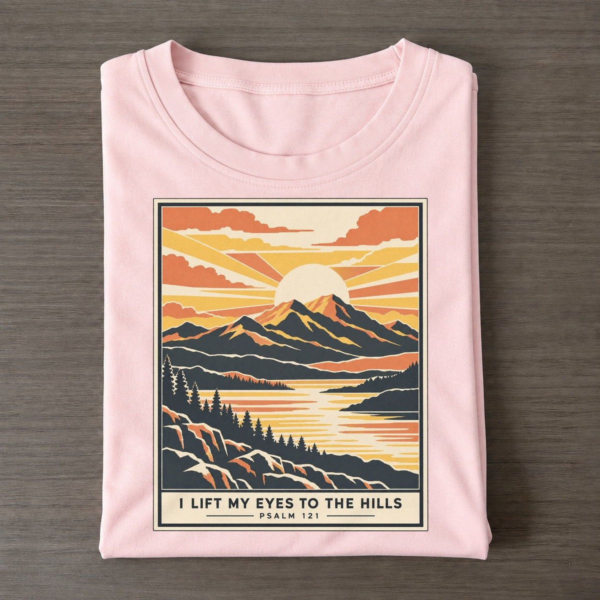 I Lift My Eyes Given Light Classic T-shirt – Pink