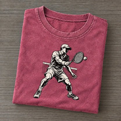 Tennis Net Volley Global Sports Ink Figures Vintage T-shirt – Raspberry