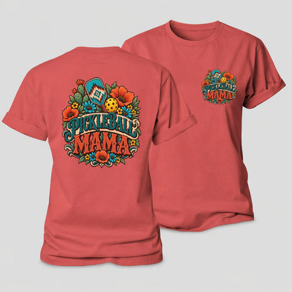 Pickleball Mama Pickleball Life Women's Cotton T-Shirt – Coral Red