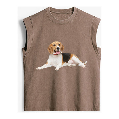 Beagle Vintage Washed Tank – Brown